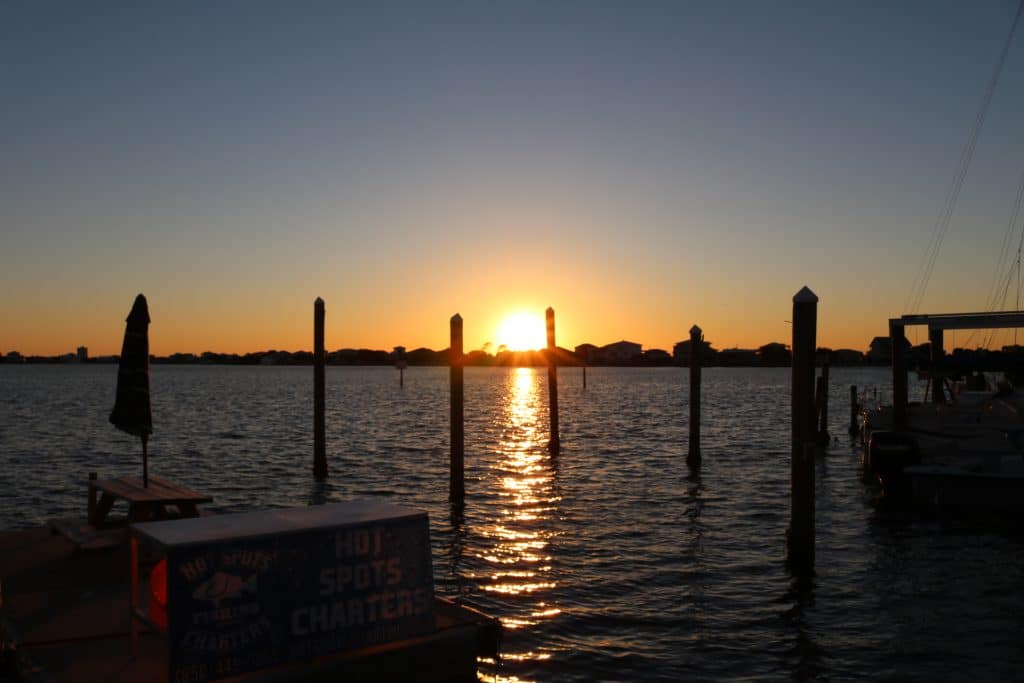 Sunset over water